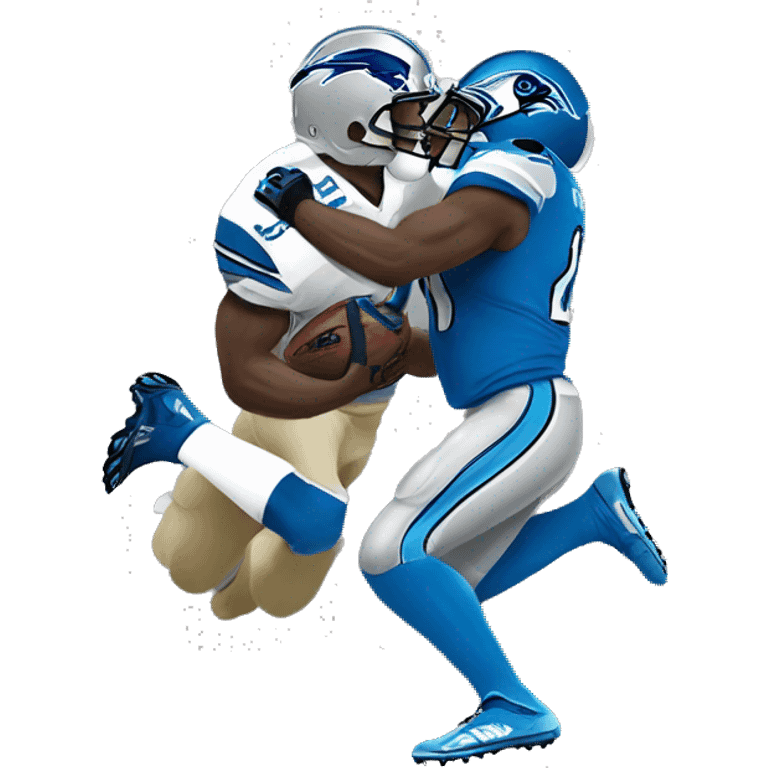 Detroit lions beating a seahawk  emoji