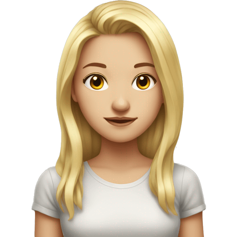 blonde girl portrait indoors clean girl emoji