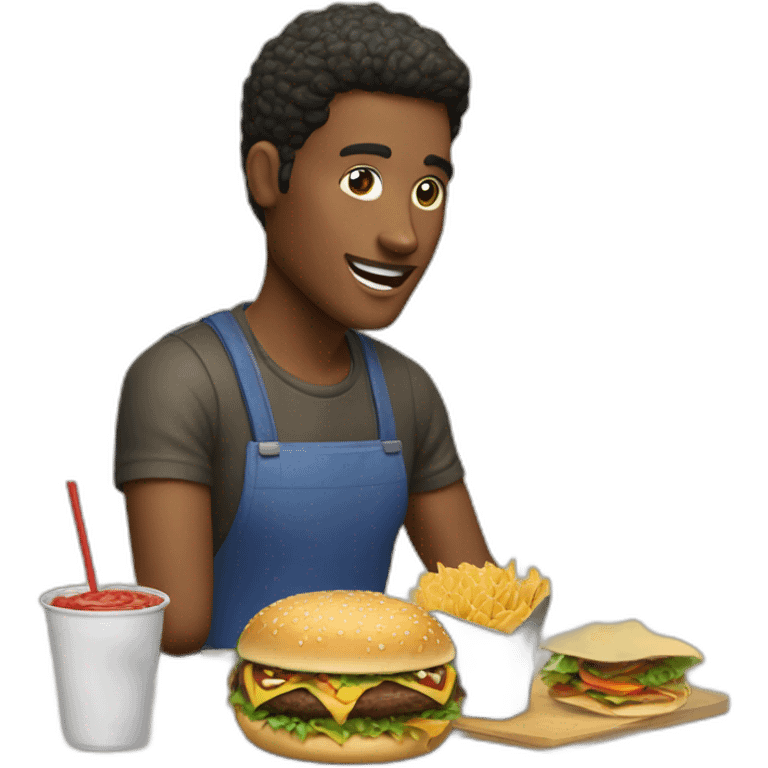 persona comiendo hamburguesas y tacos emoji