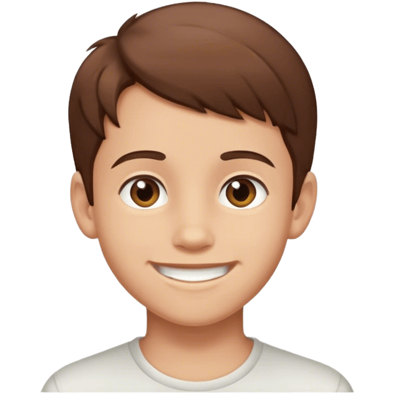 smiling boy indoors portrait with brown hair emoji