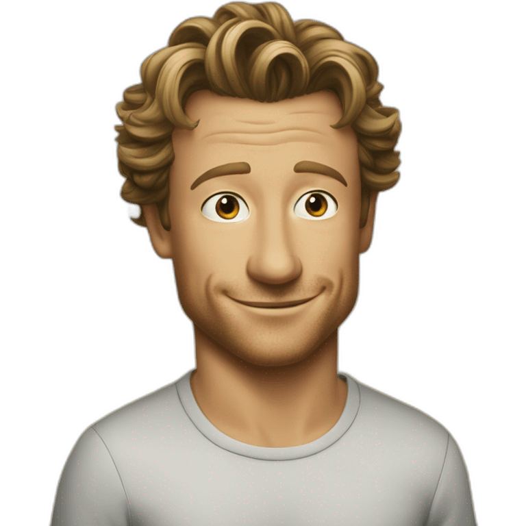 Simon Baker kiss-kiss a black girl brown eyes and sblack hair in a bun emoji