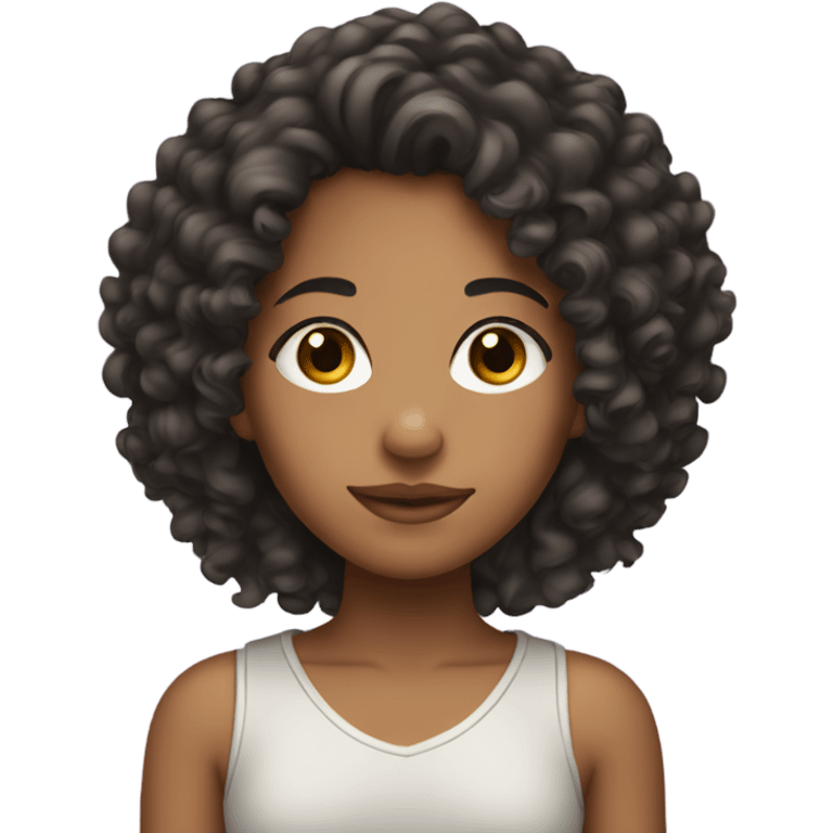 a mixed girl with 3a curly hair emoji