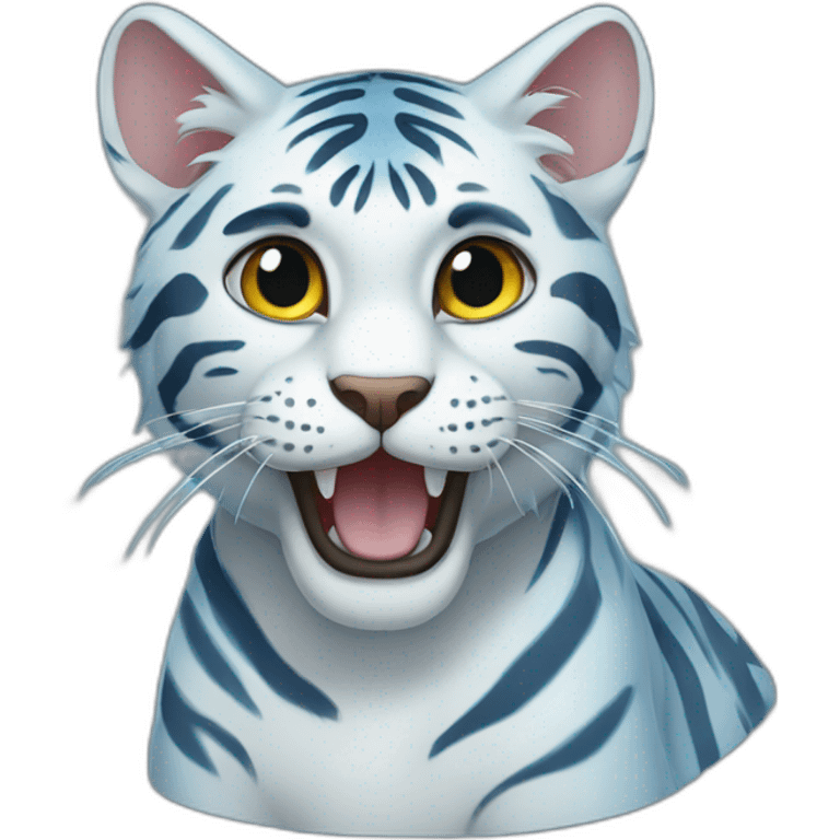 blue tiger cat emoji