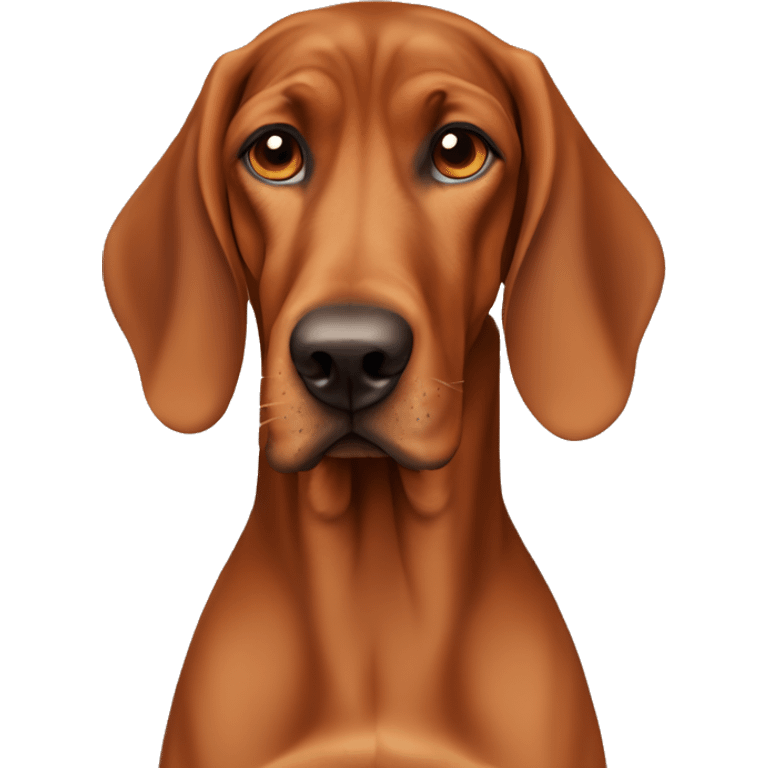 light brown redbone coonhound with brown eyes  emoji