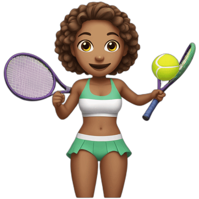 cute tennis player wearing a bikini emoji