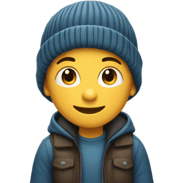 smiling boy with beanie emoji