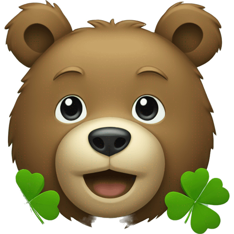 bear with clover emoji