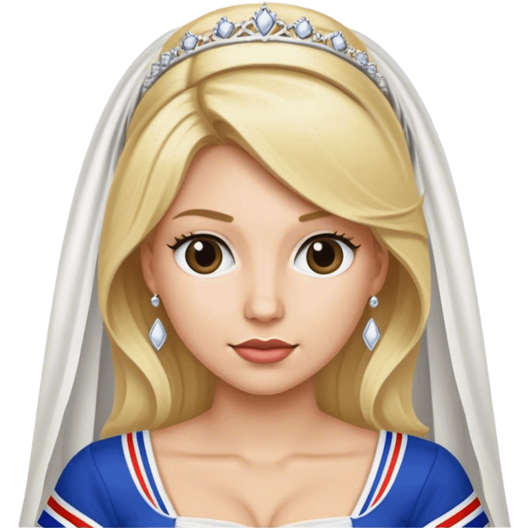 A blond bride who is a major buffalo bills fan emoji