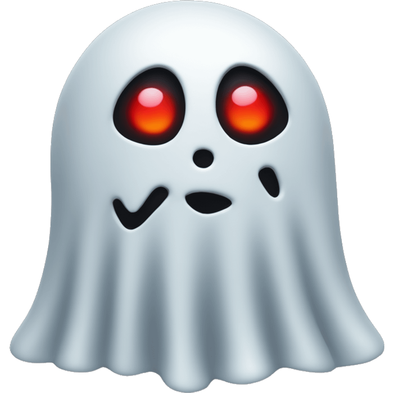 Make me a 3D  scary ghost emoji in black and neon colors like red emoji