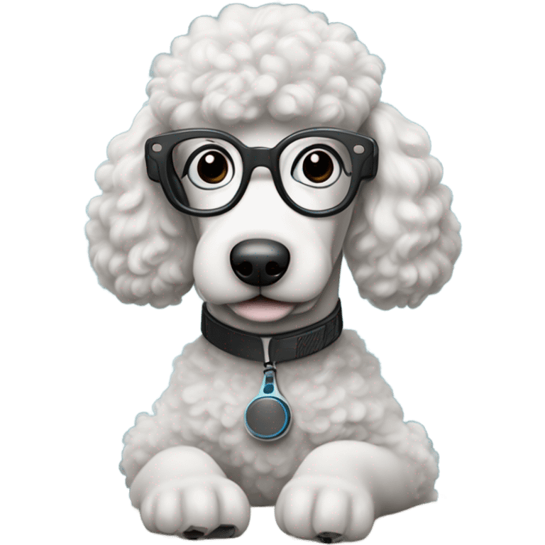 a poodle dressed as an it technician at a servicedesk emoji