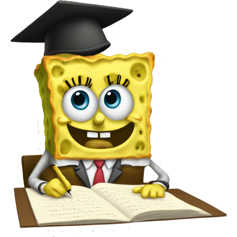 Spongebob taking a written exam emoji