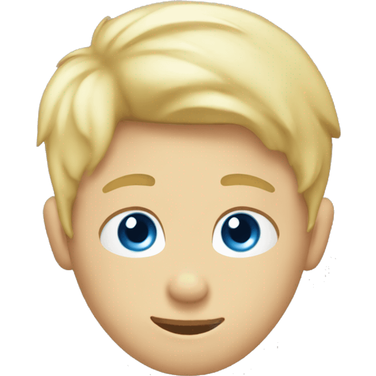 blonde blue eyed boy with hands on head emoji