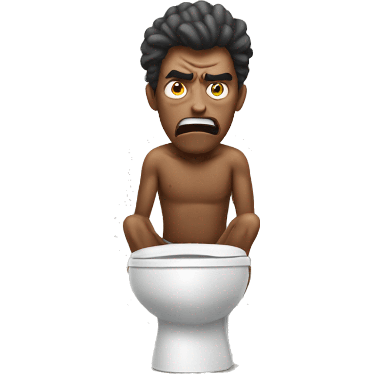 Angry man on the toilet emoji