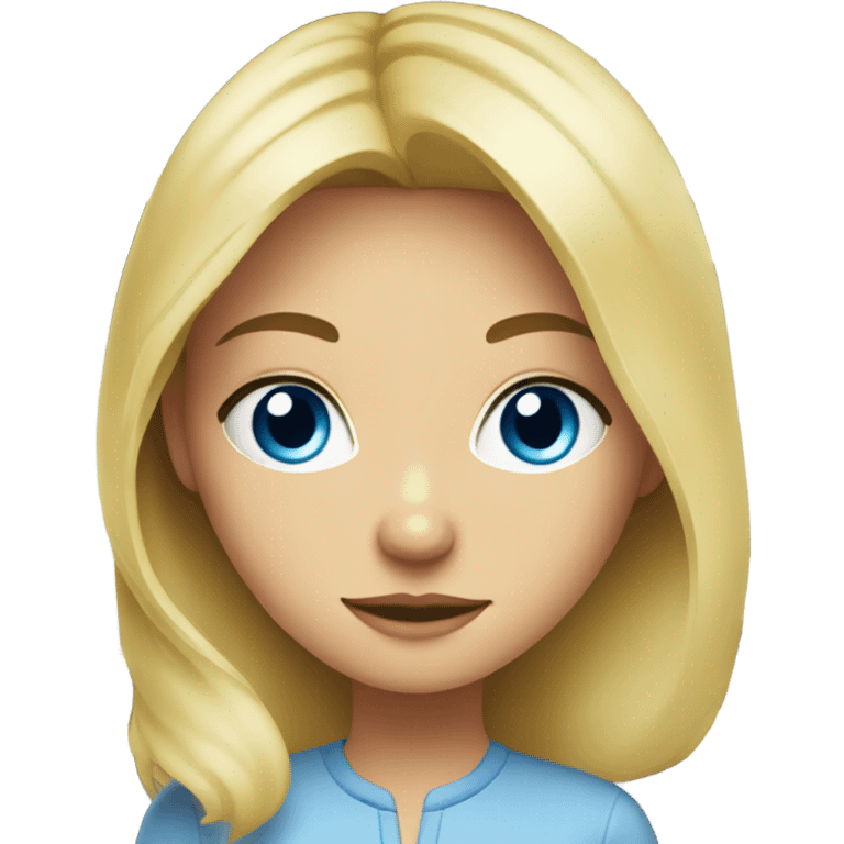 blonde girl with blue eyes cooking dinner emoji