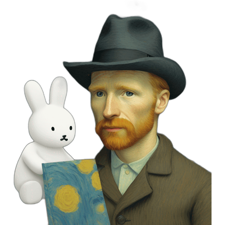 Vincent van gogh painting miffy emoji