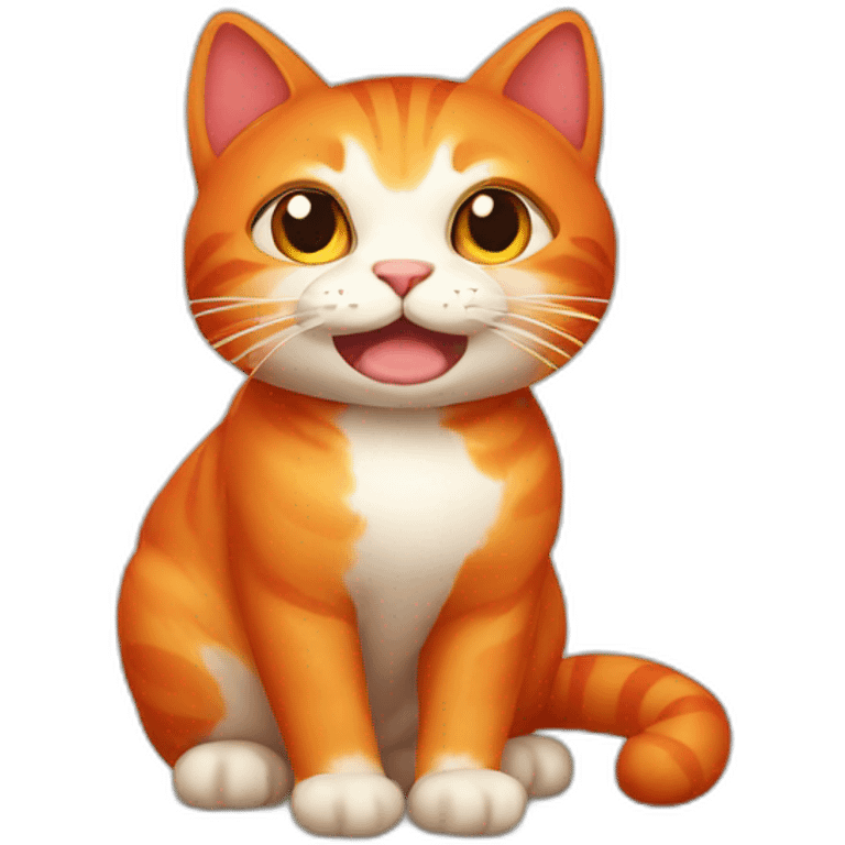 Red cat in asian style emoji