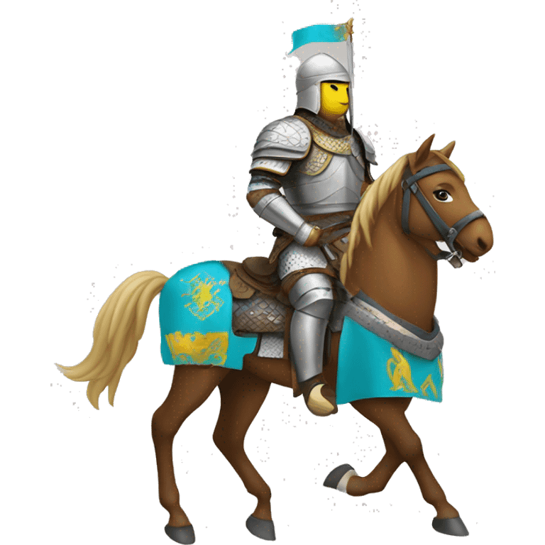 
Kazakh on horseback in armor emoji