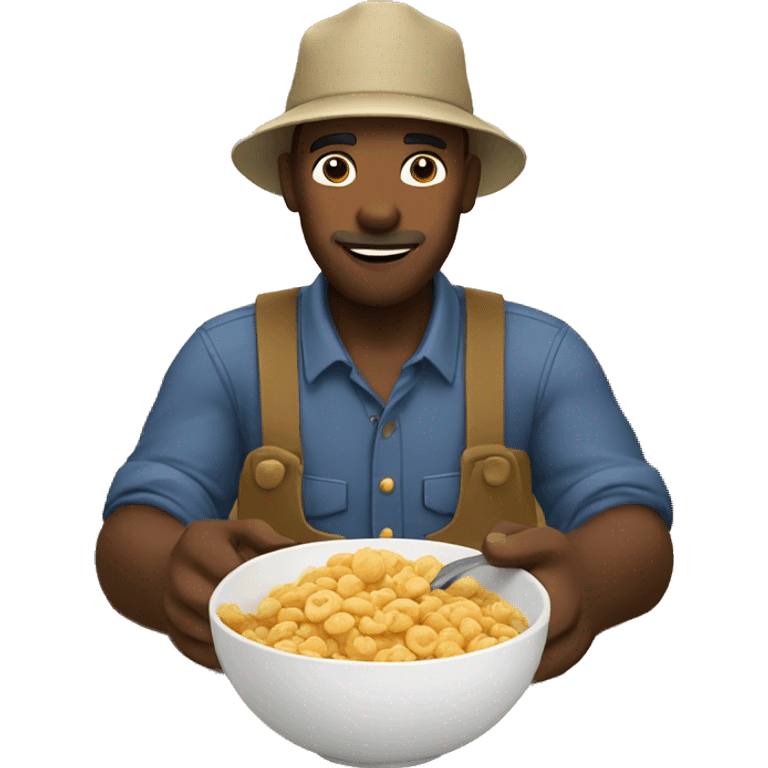 farmer eating cereal  emoji