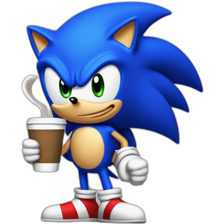 Sonic with coffee emoji