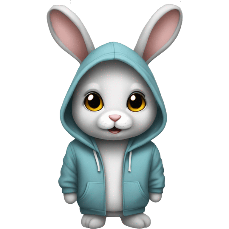 Bunny with hoodie emoji