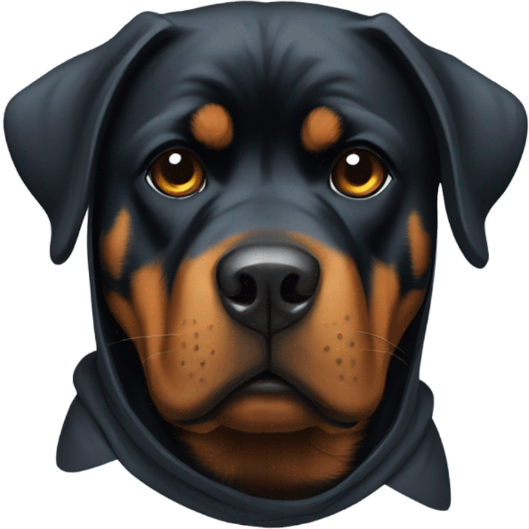 Rottweiler wearing hoodie emoji