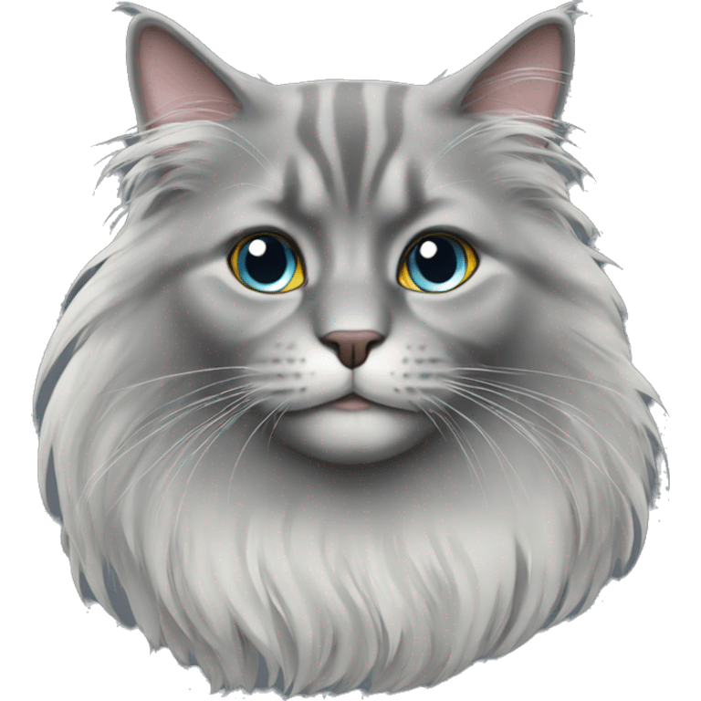 grey long haired cat emoji