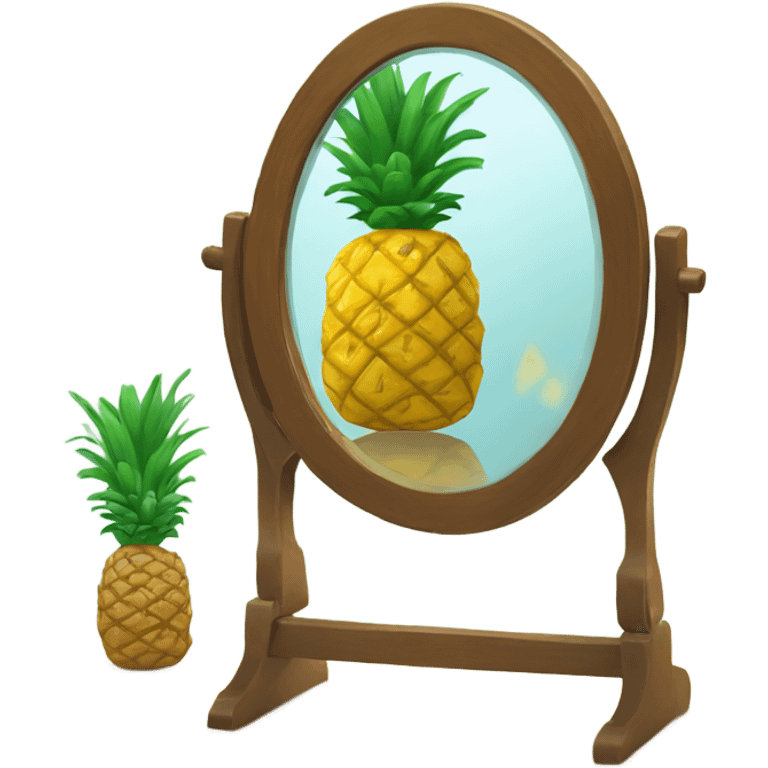 🍍 pineapple looks at its reflection in the mirror emoji