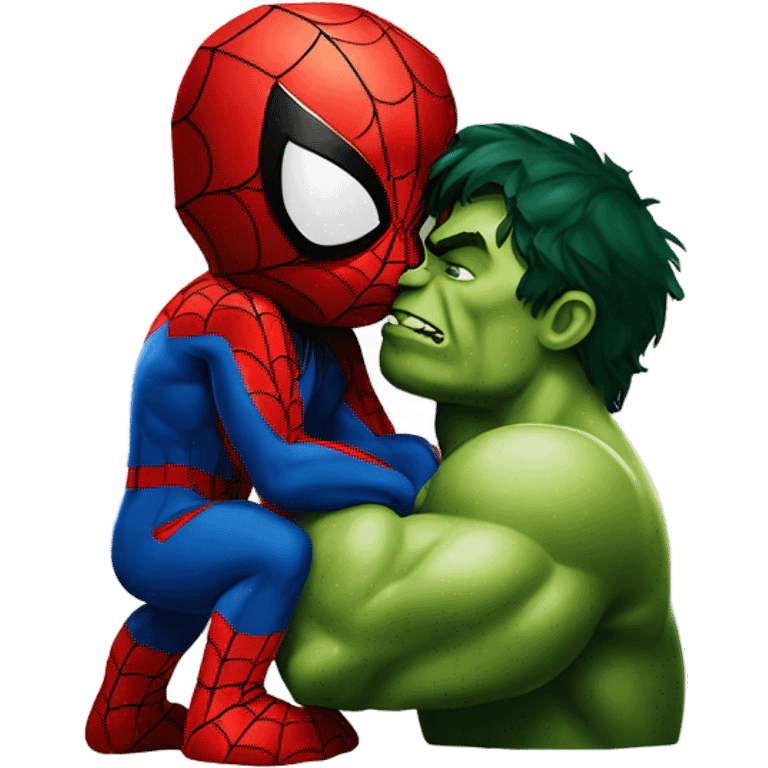 Spiderman kiss hulk emoji