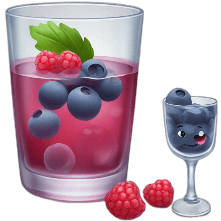 vodka with berries in rocks glass emoji