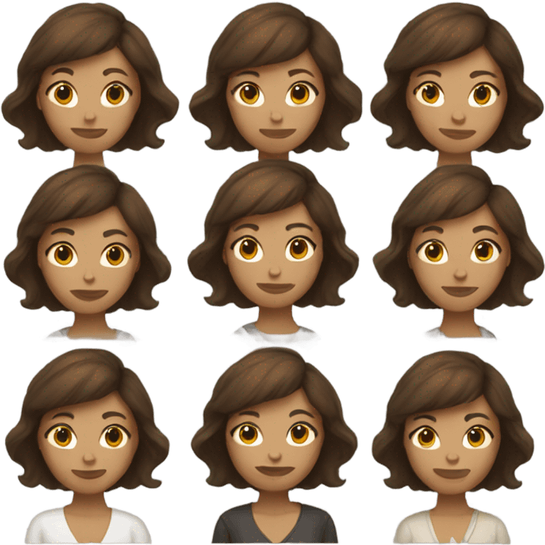 Women with short brown hair emoji