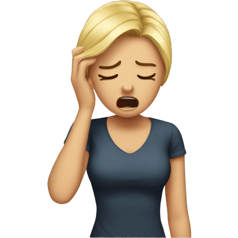 A stressed out woman pulling on her hair  emoji