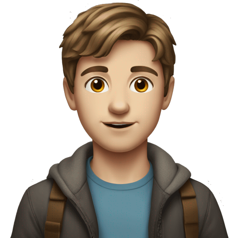 realistic portrait of brown-haired boy emoji