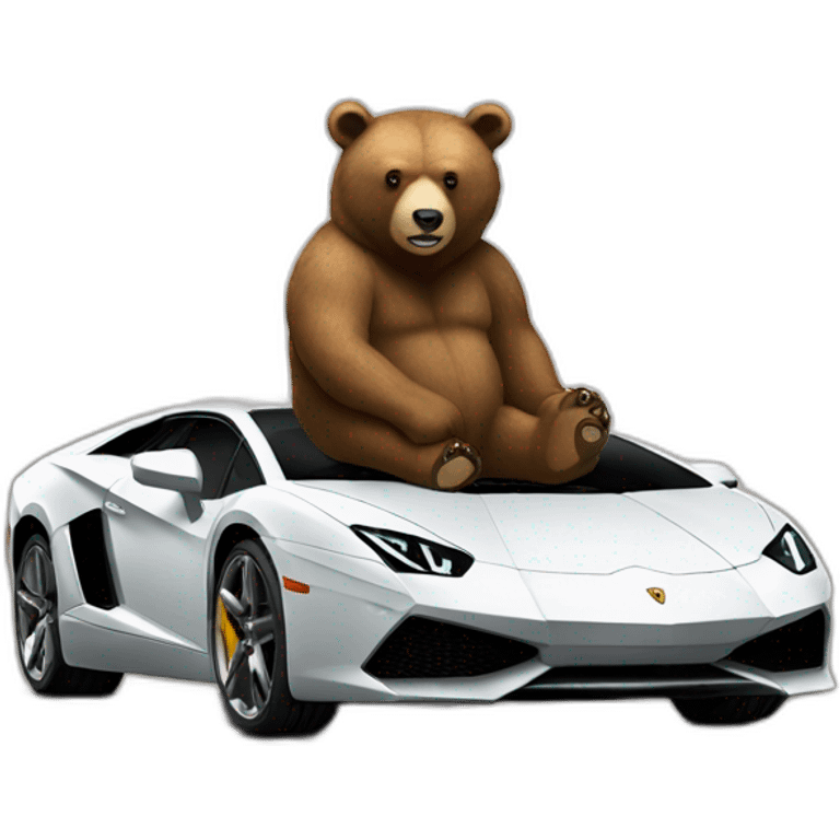  bear leaning on a lambo emoji