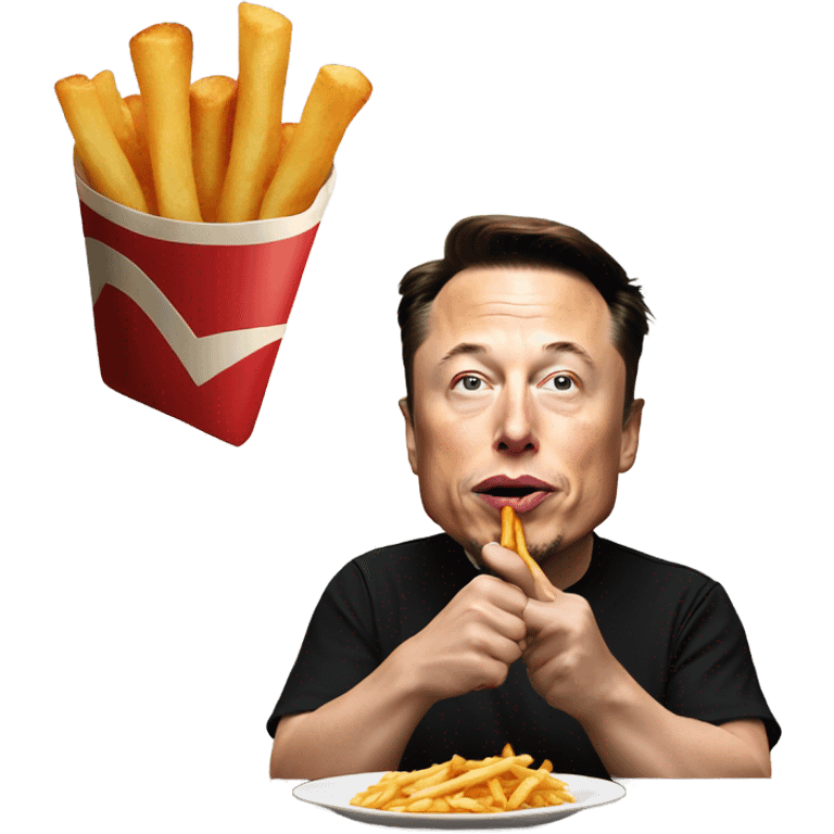 Elon musk eating fries emoji