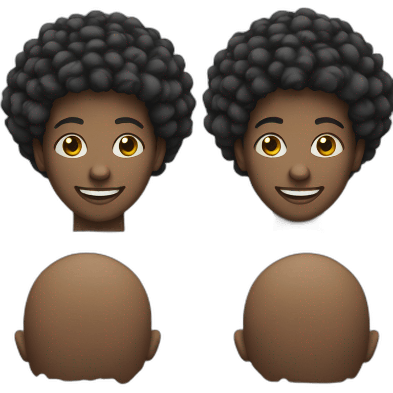 Afro person smiling emoji