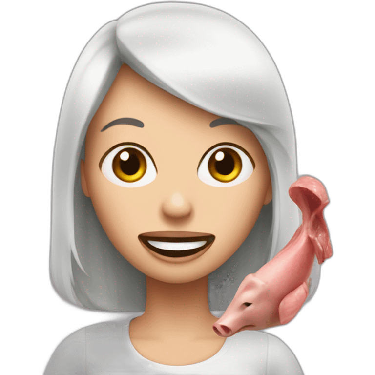 no pig meat eating woman emoji