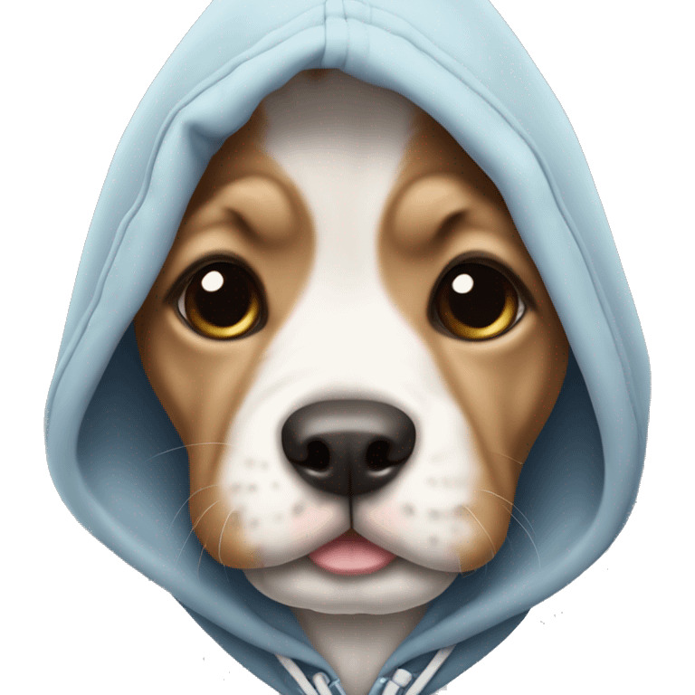 Cute puppy with a hoodie emoji