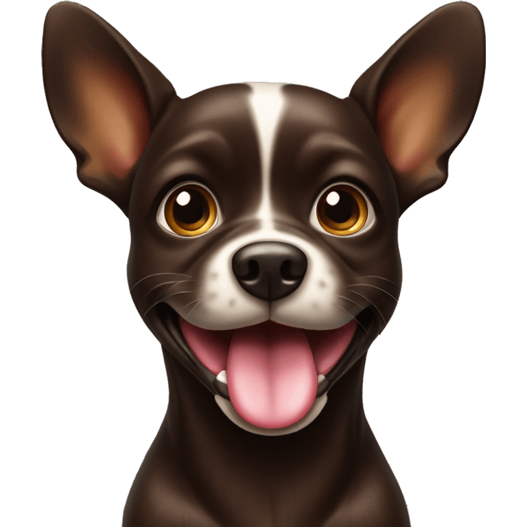 dark brown russkiy toy dog sticking out tongue emoji