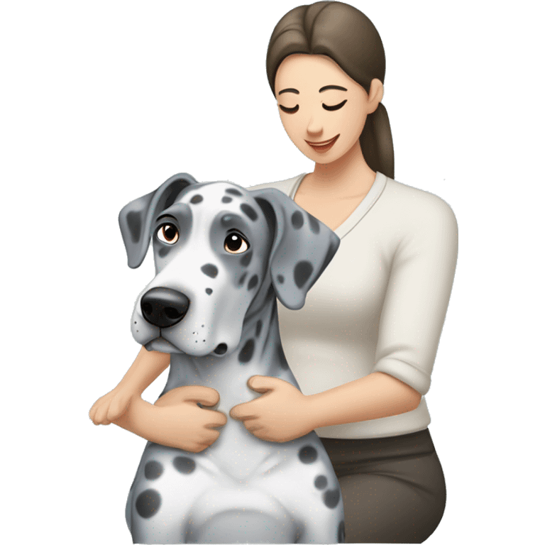 Blue Merle Great Dane getting a massage  emoji