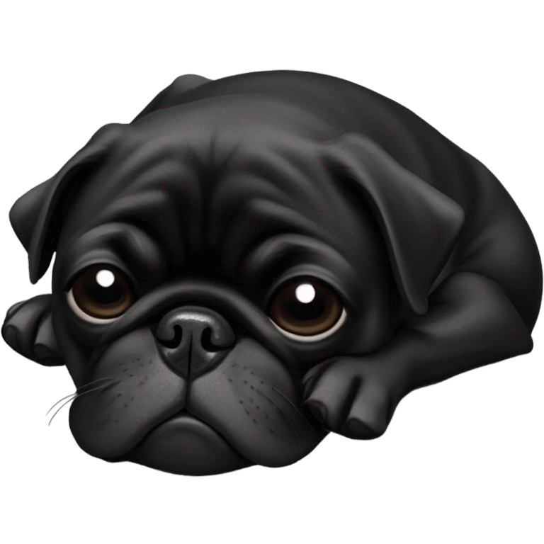 Black pug snoring emoji