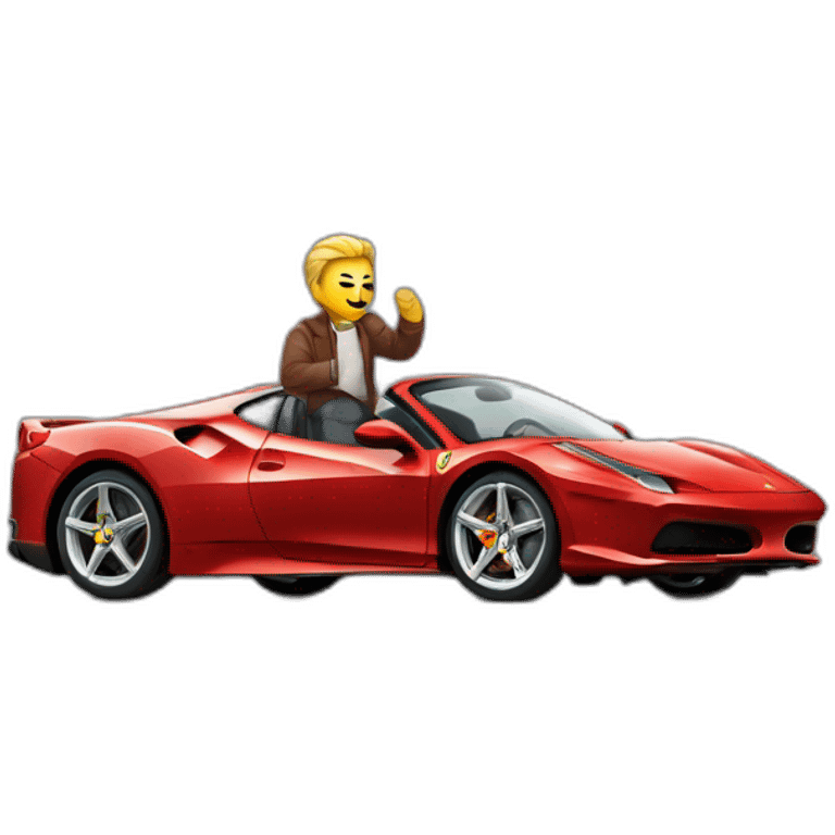 Alguien manejando un Ferrari  emoji