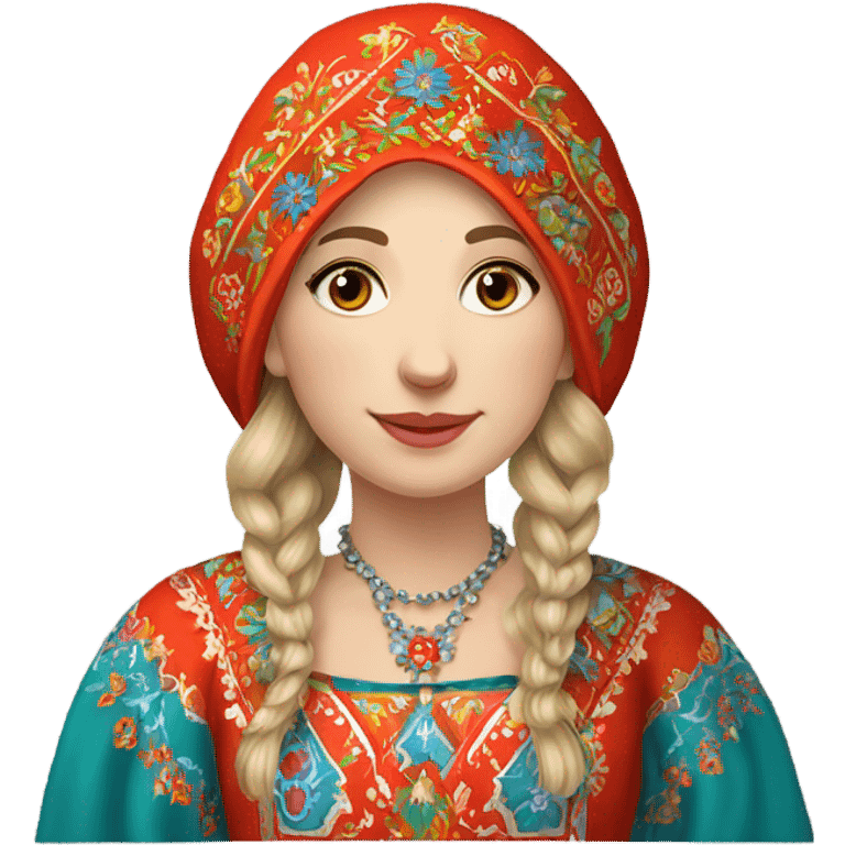 Russian woman wearing traditional russian clothing emoji