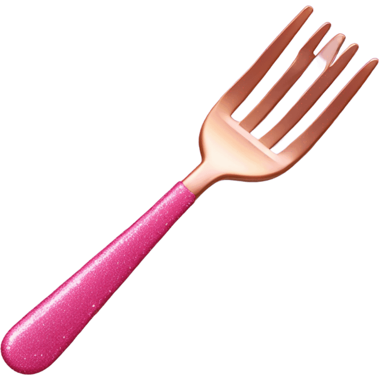 Pink kitchen fork with glitter  emoji