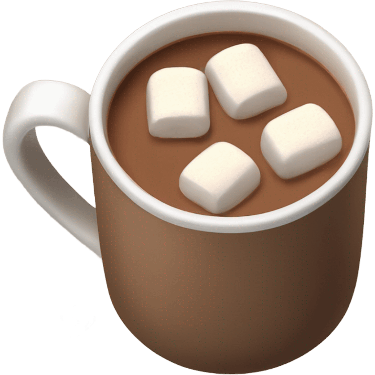 Light brown mug of hot chocolate with marshmallows  emoji