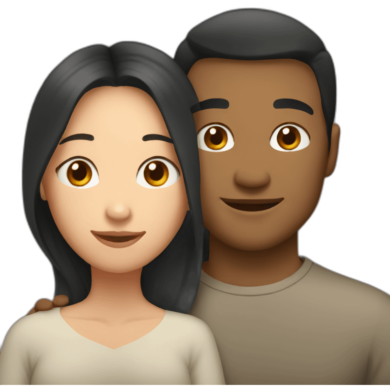 whiteman-asianwoman-cuddling emoji