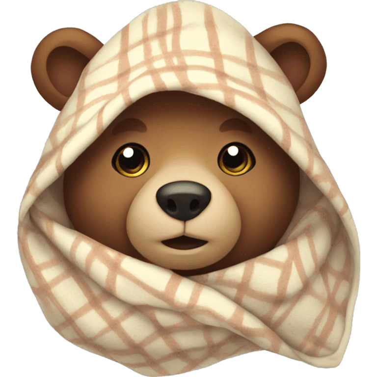 bear cozy in blanket emoji