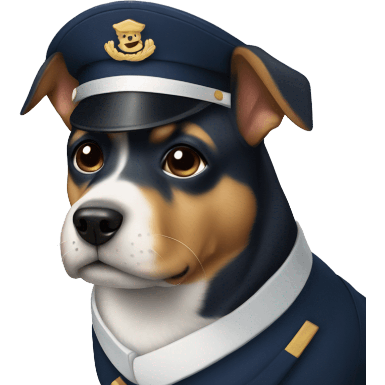 Dog wearing a navy uniform  emoji