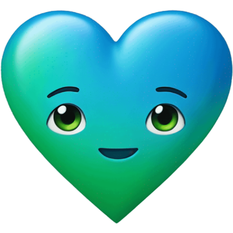 blue and green heart  emoji