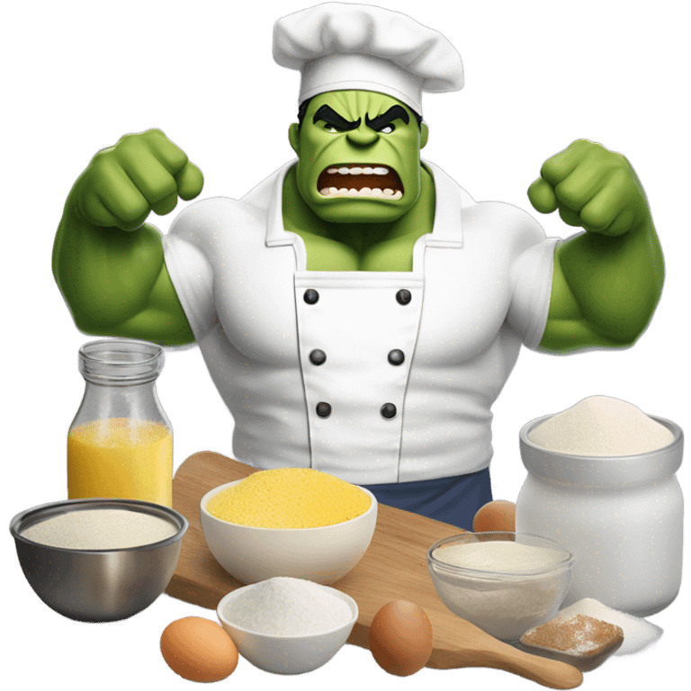 Hulk in a baking emoji