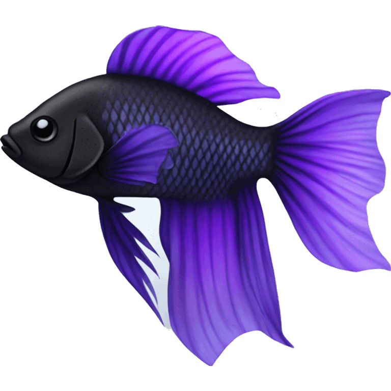 Beta fish black and purple emoji